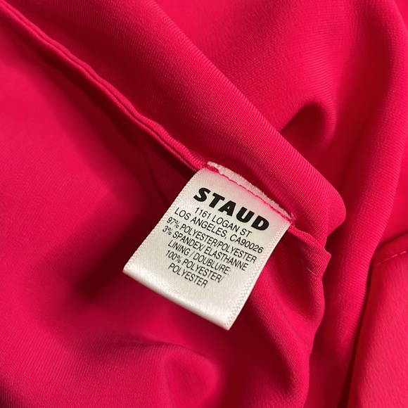 STAUD Hot Pink Crosshill Long Sleeve Mini Dress, SIZE SMALL NEW 0850 - Picture 8 of 11
